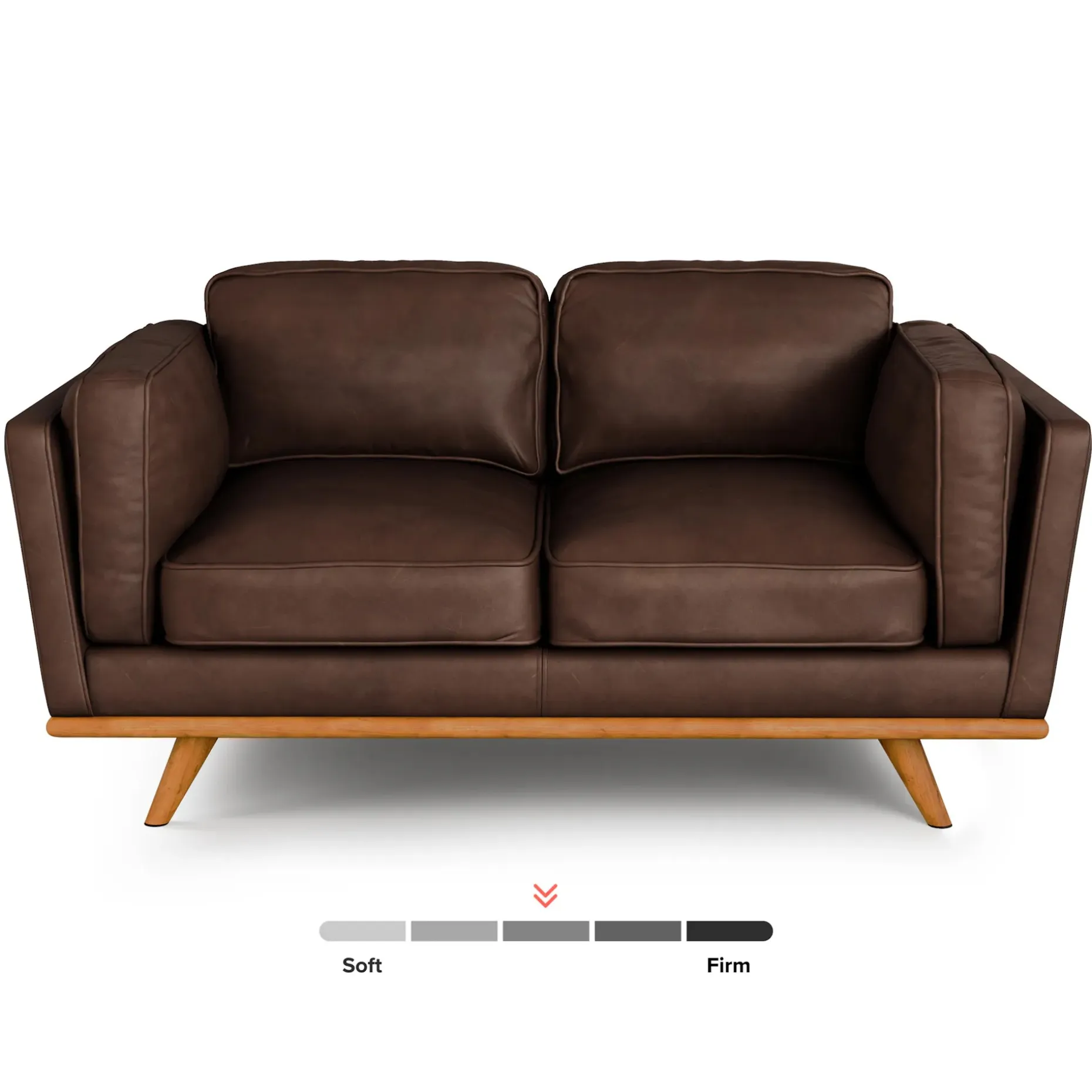 Timber 66.5" Leather Loveseat - Charme Chocolat