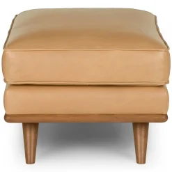 Timber 31" Leather Ottoman - Charme Tan