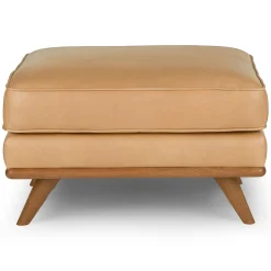 Timber 31" Leather Ottoman - Charme Tan