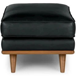 Timber 31" Leather Ottoman - Charme Black