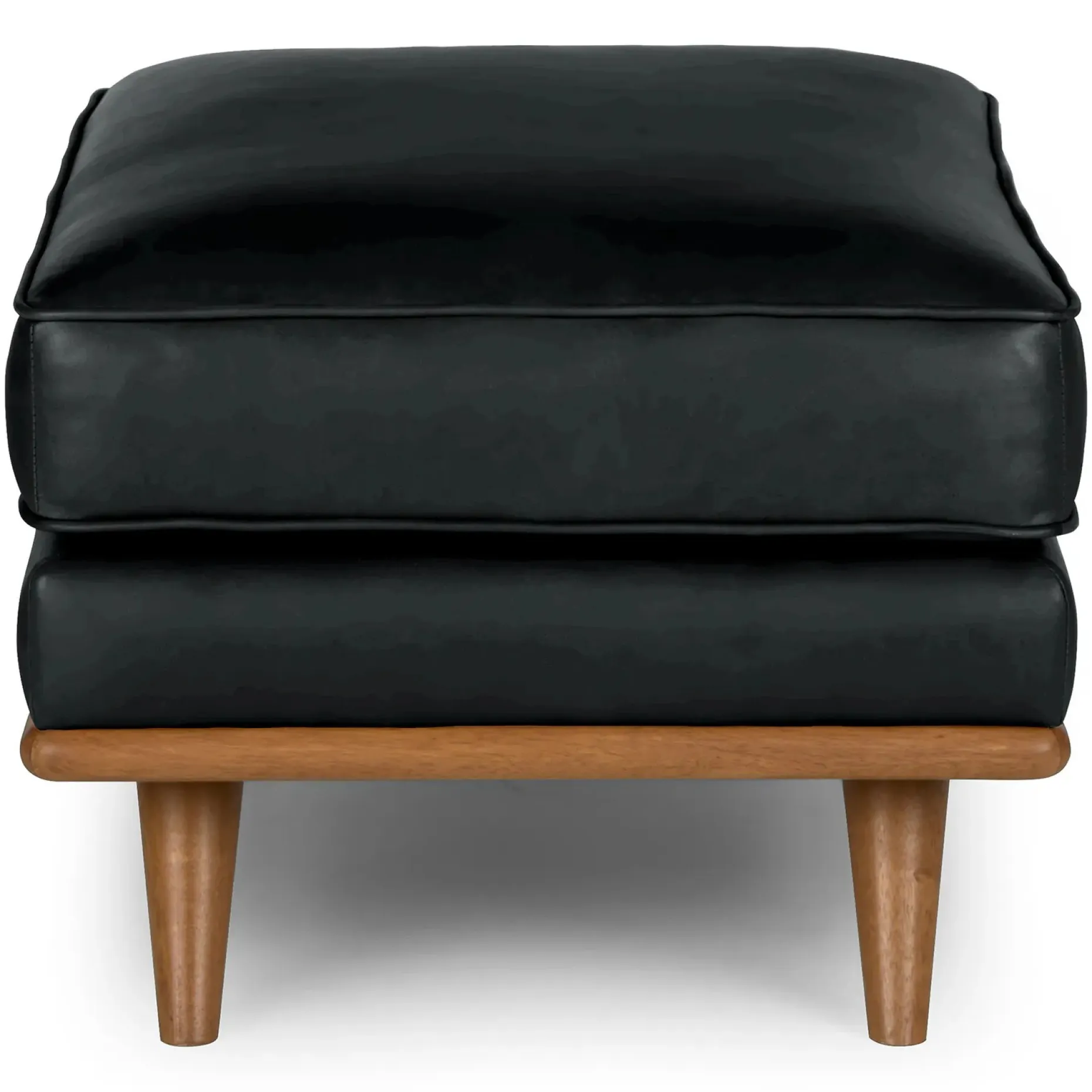 Timber 31" Leather Ottoman - Charme Black