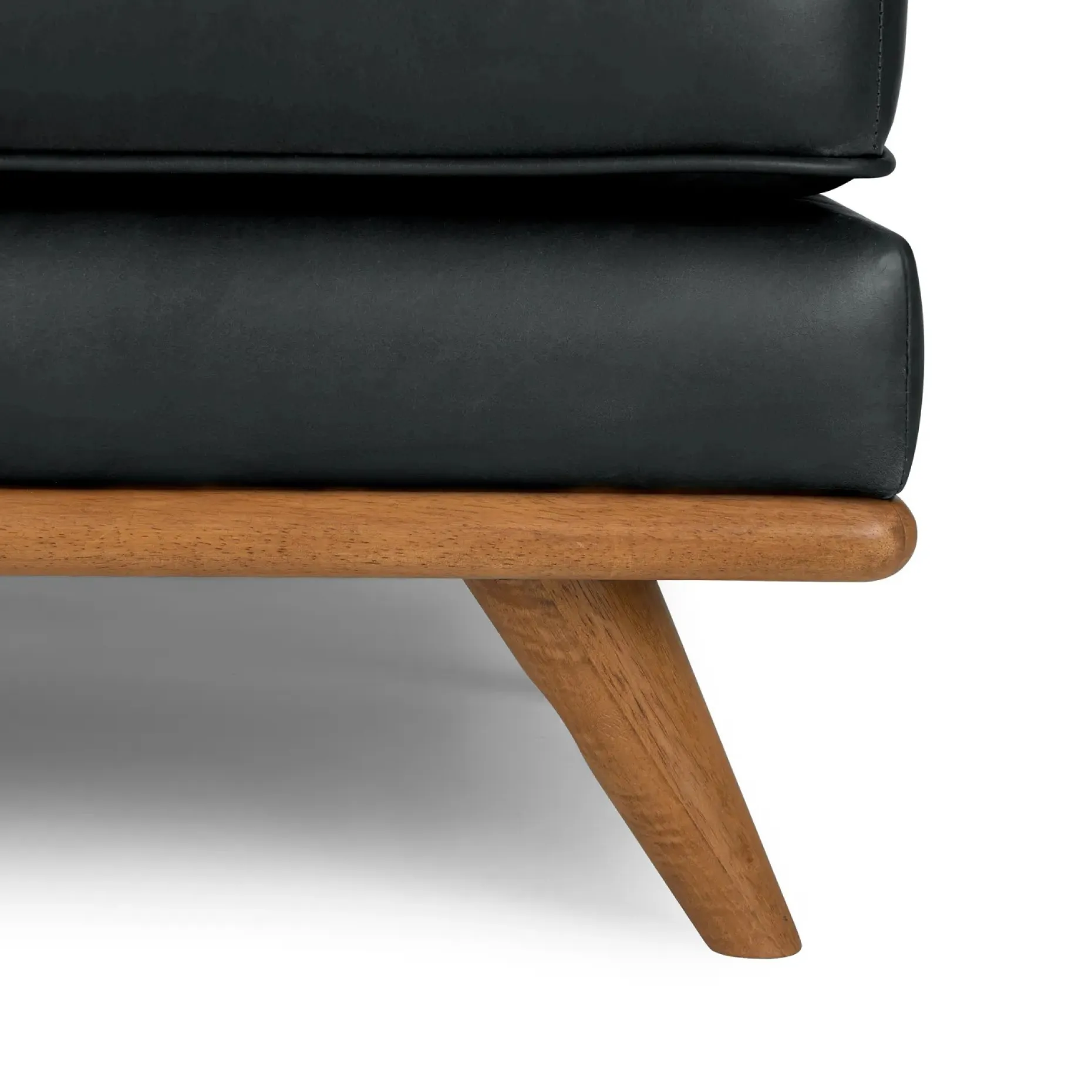 Timber 31" Leather Ottoman - Charme Black