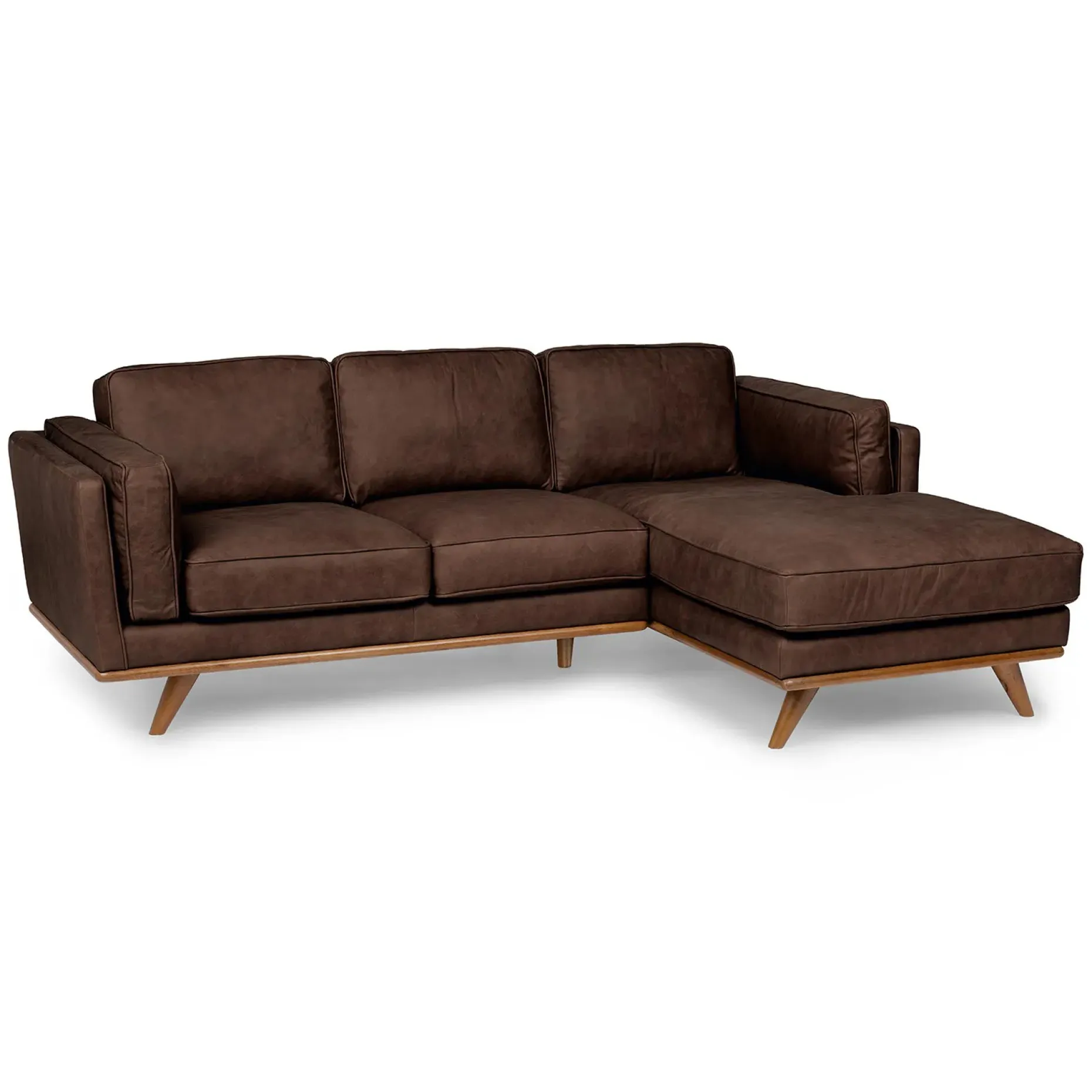 Timber 93" Leather Right Sectional - Charme Chocolat