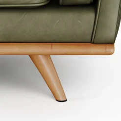Timber 93" Leather Right Sectional - Charme Green
