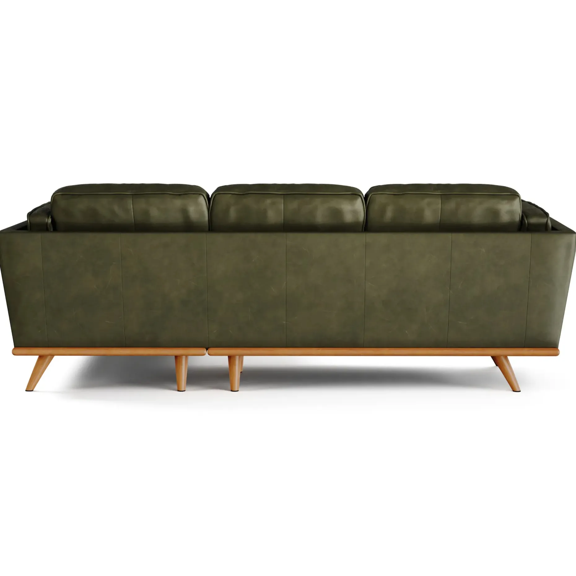 Timber 93" Leather Right Sectional - Charme Green