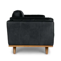 Timber 90" Leather Sofa - Charme Black