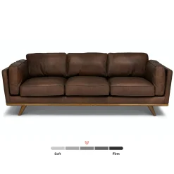 Timber 90" Leather Sofa - Charme Chocolat