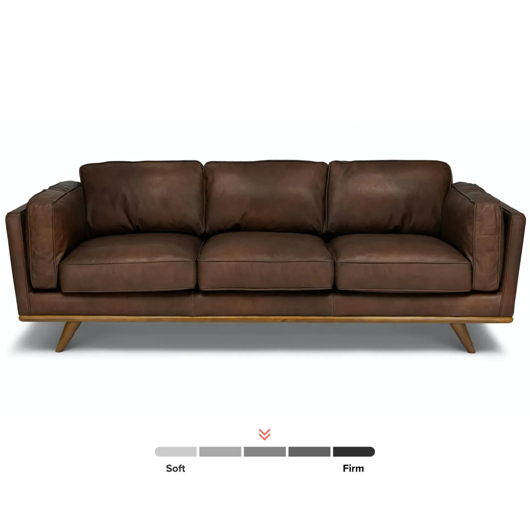 Timber 90" Leather Sofa - Charme Chocolat