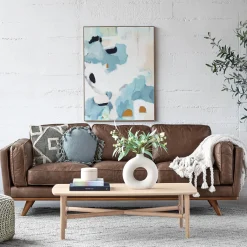 Timber 90" Leather Sofa - Charme Chocolat