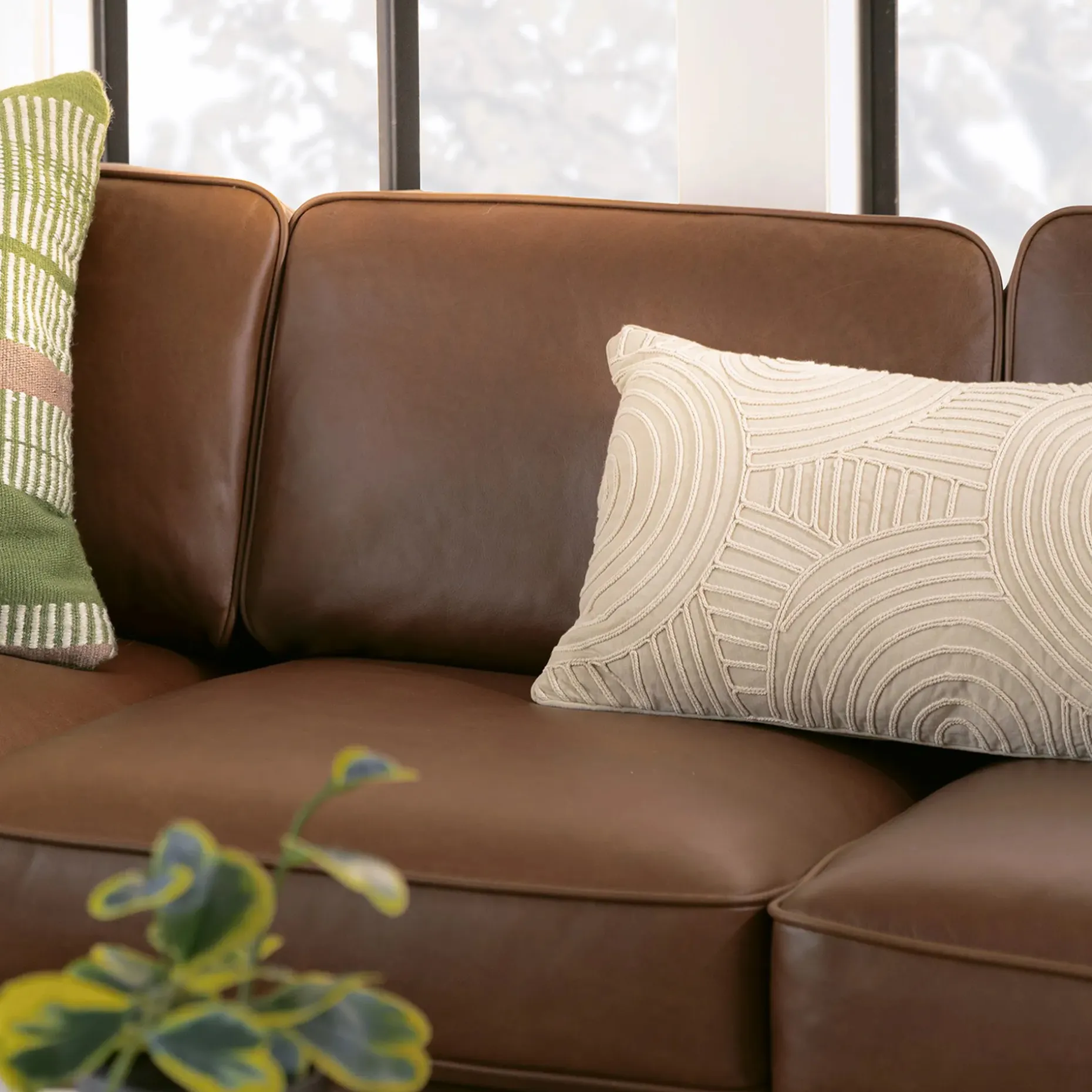 Timber 90" Leather Sofa - Charme Chocolat