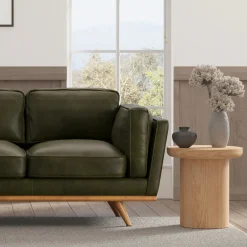 Timber 90" Leather Sofa - Charme Green