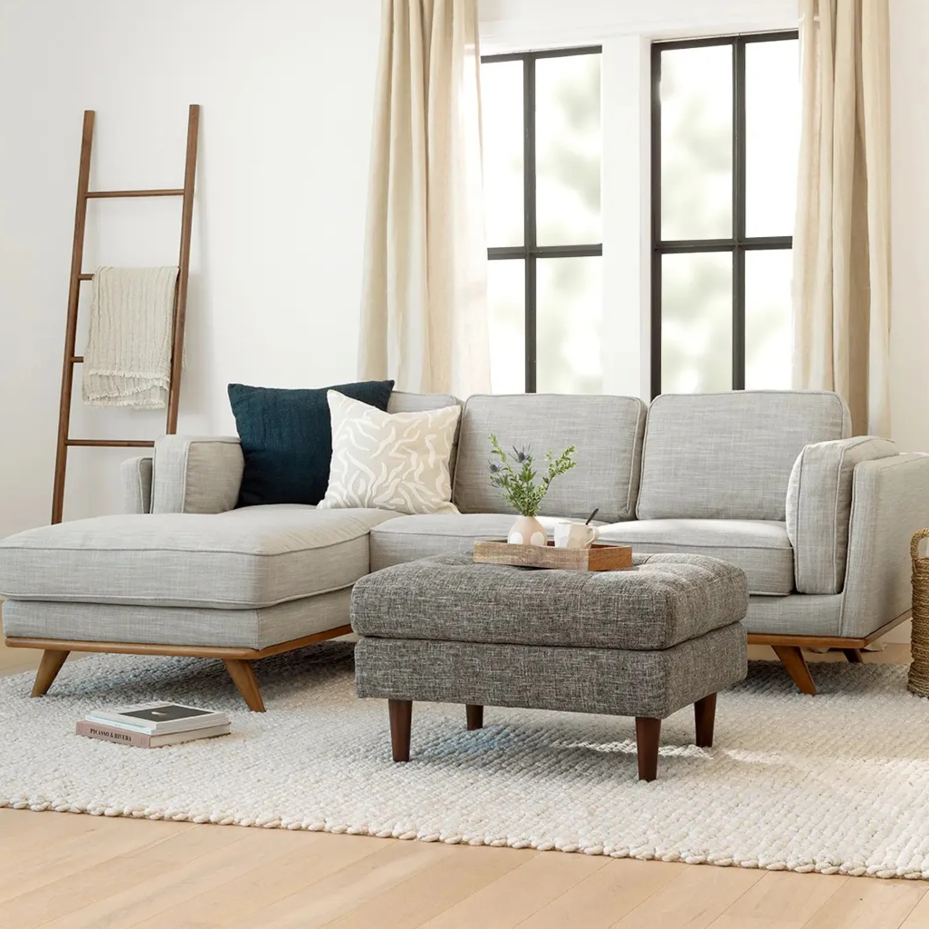 Timber 93" Left Sectional - Rain Cloud Gray