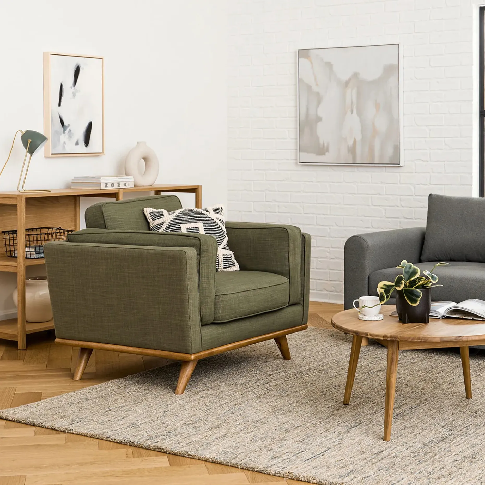 Timber 41" Lounge Chair - Olio Green