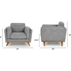 Timber 41" Lounge Chair - Pebble Gray
