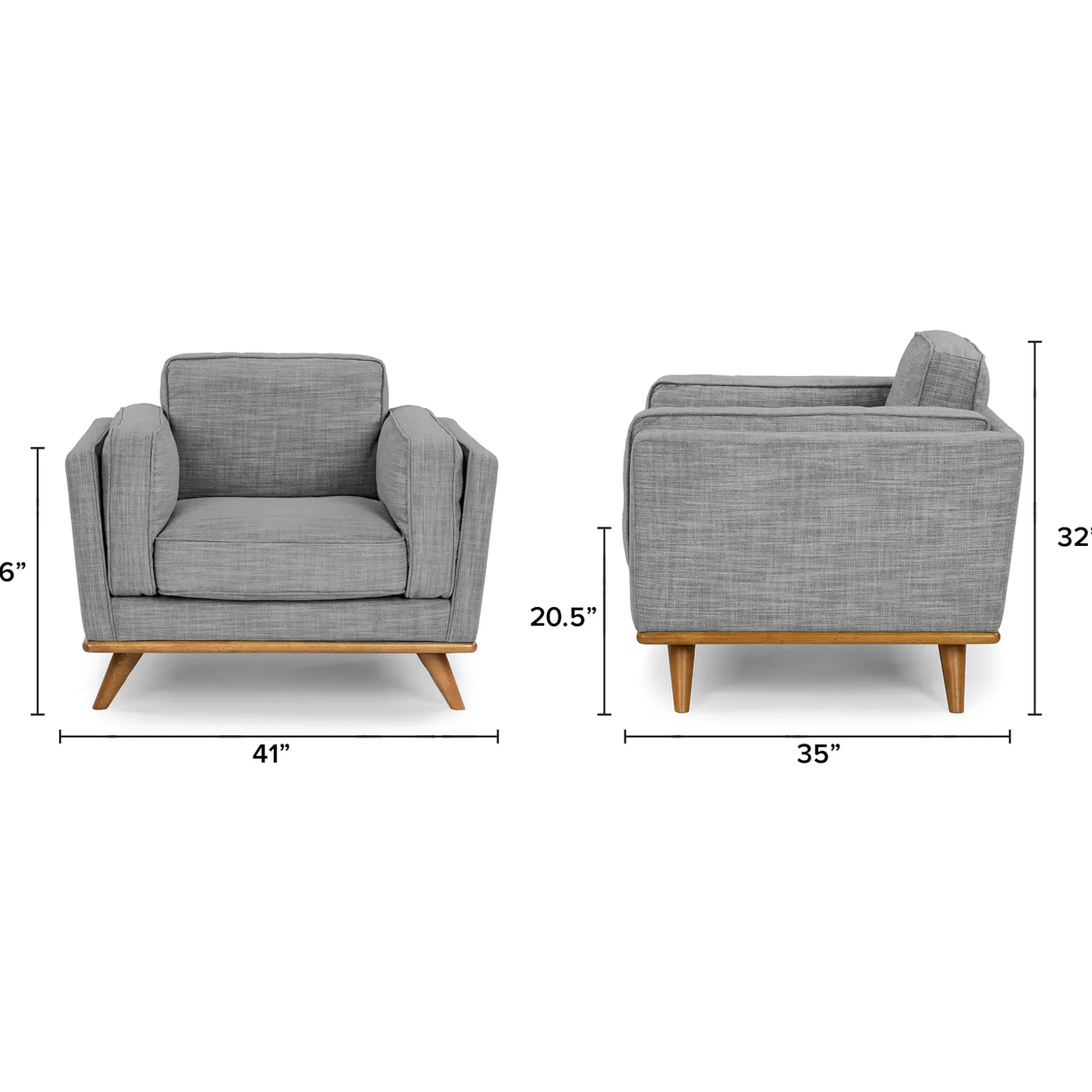 Timber 41" Lounge Chair - Pebble Gray