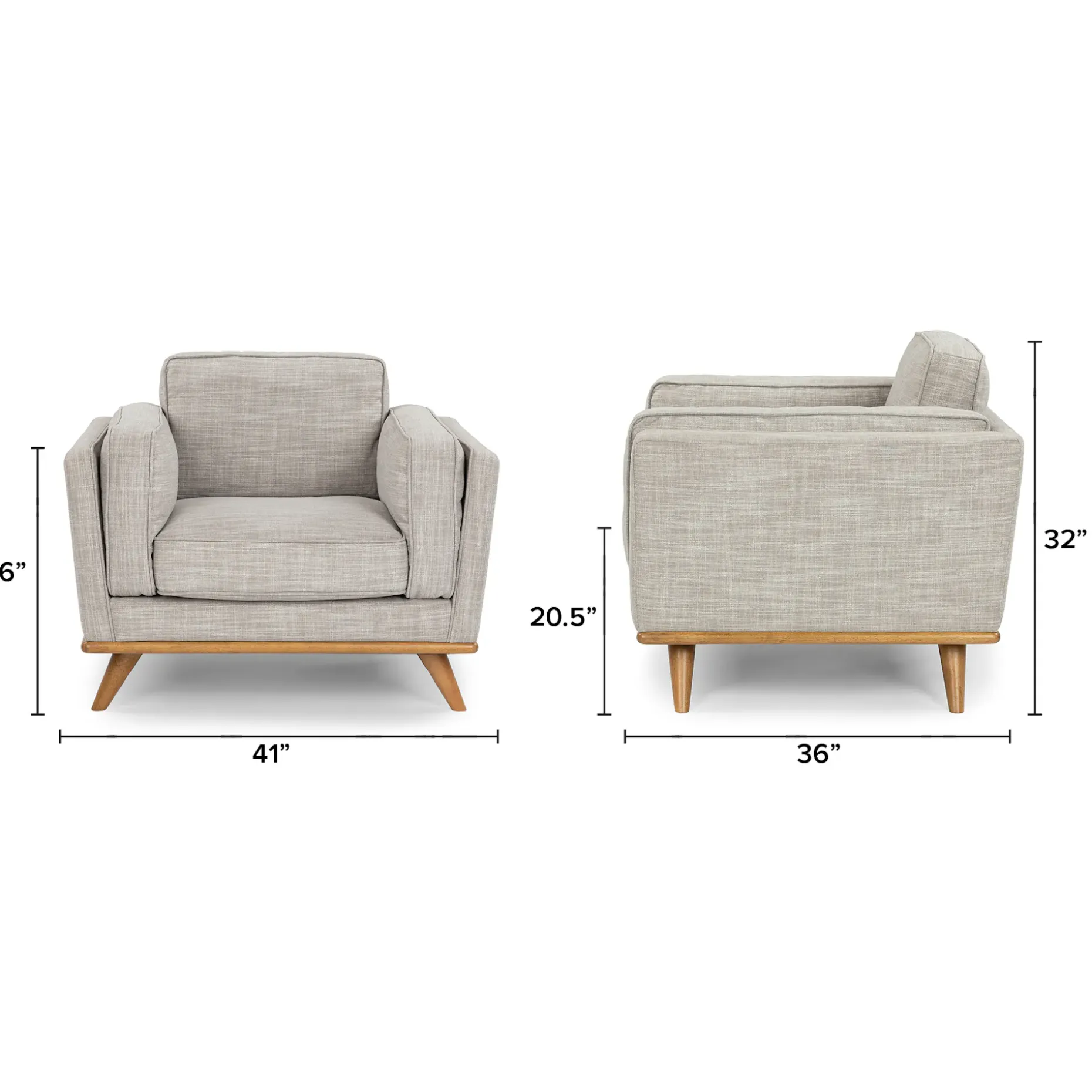 Timber 41" Lounge Chair - Rain Cloud Gray