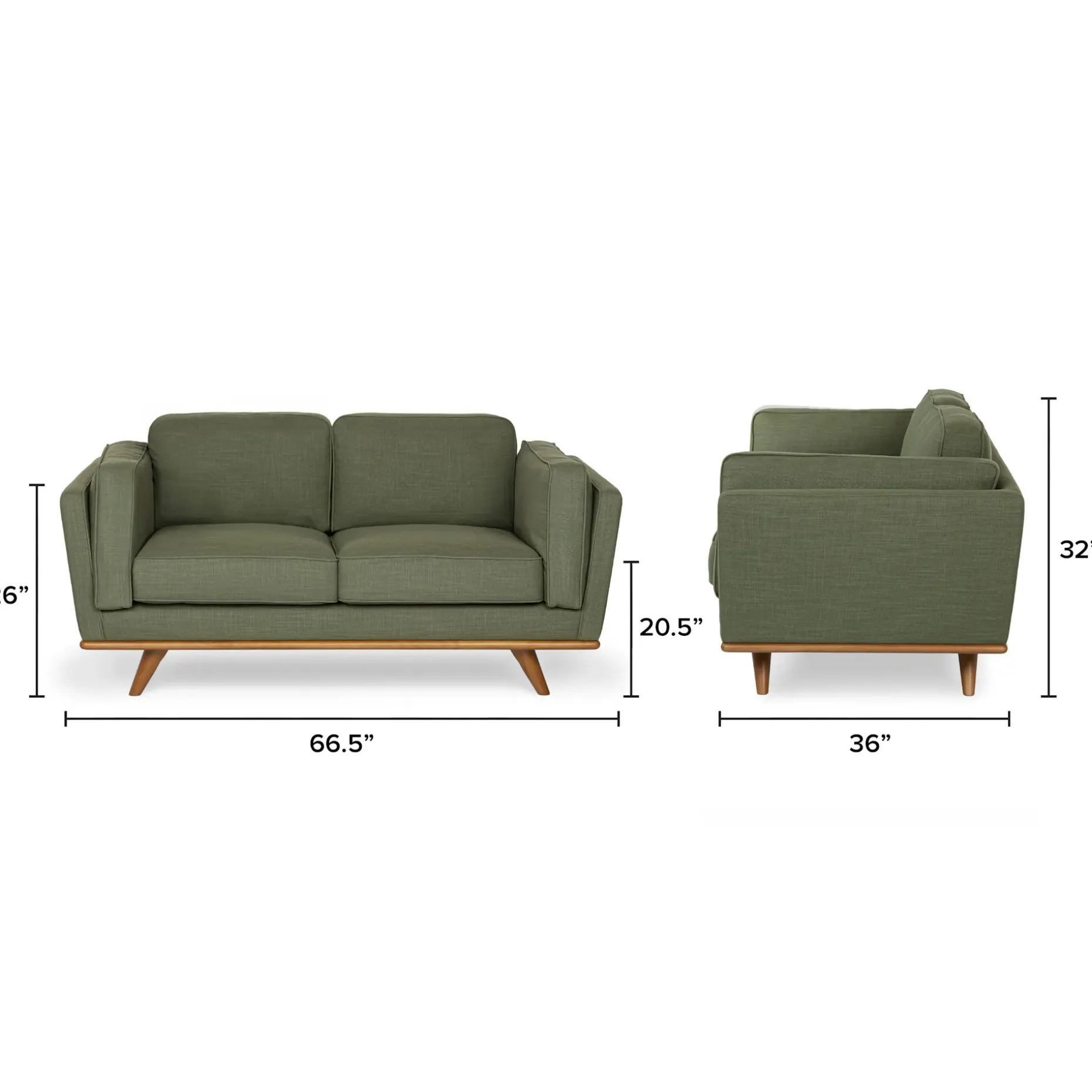 Timber 66.5" Loveseat - Olio Green