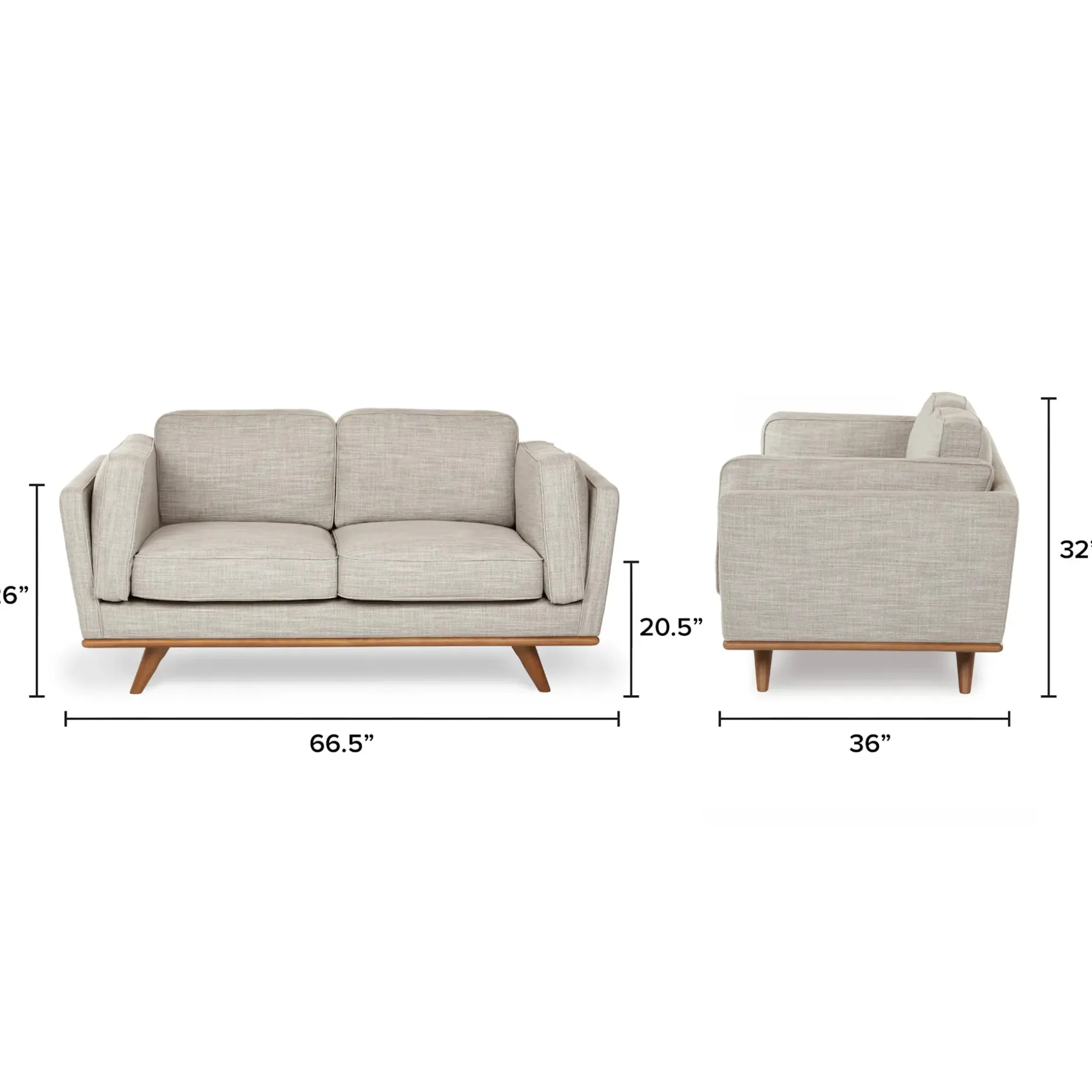Timber 66.5" Loveseat - Rain Cloud Gray