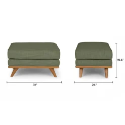 Timber 31" Ottoman - Olio Green