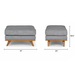 Timber 31" Ottoman - Pebble Gray