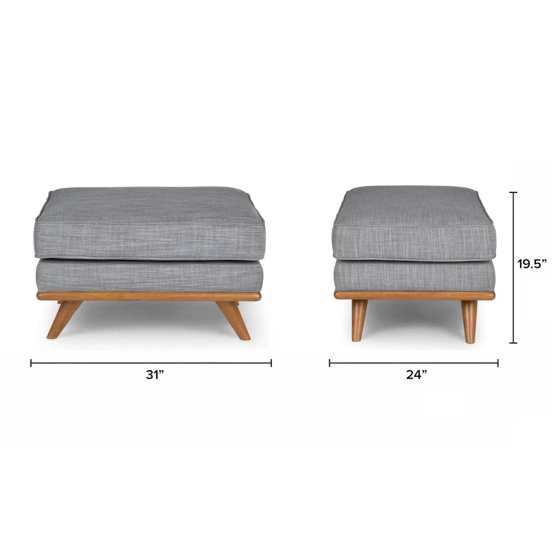 Timber 31" Ottoman - Pebble Gray