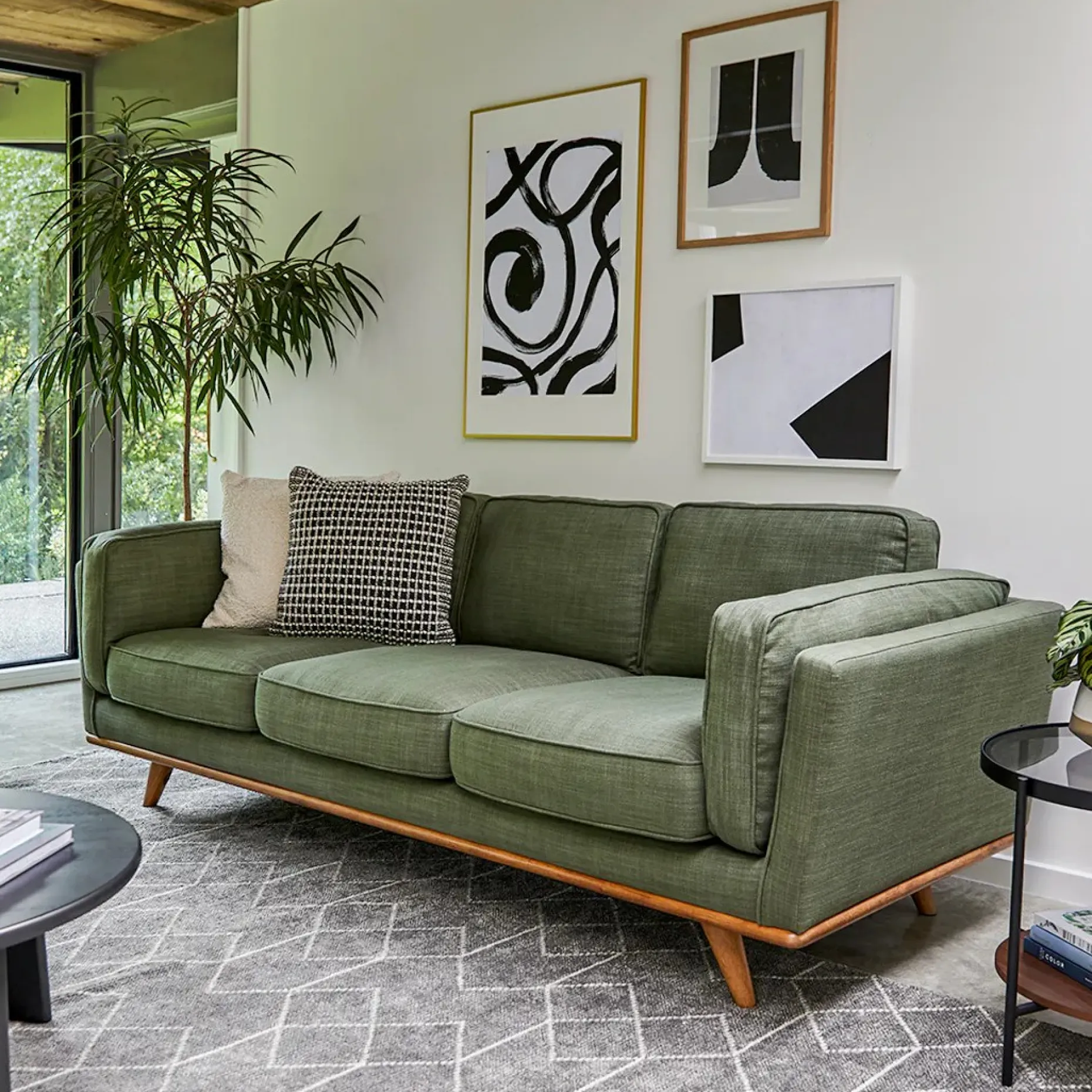 Timber 90" Sofa - Olio Green