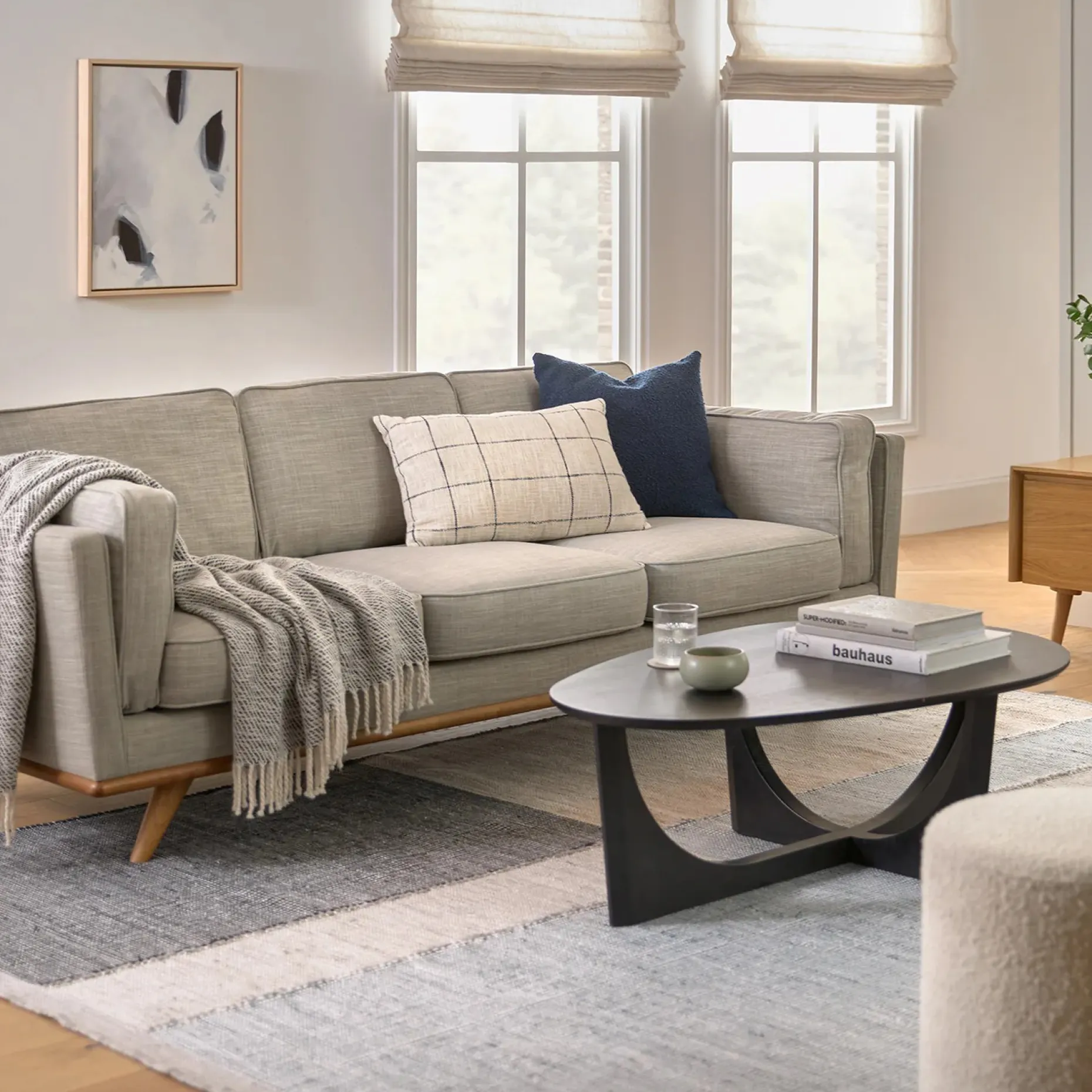 Timber 90" Sofa - Rain Cloud Gray
