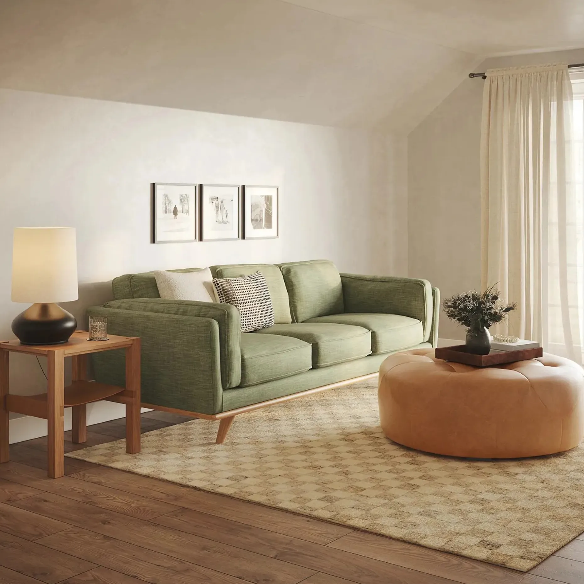 Timber 90" Sofa - Rain Cloud Gray