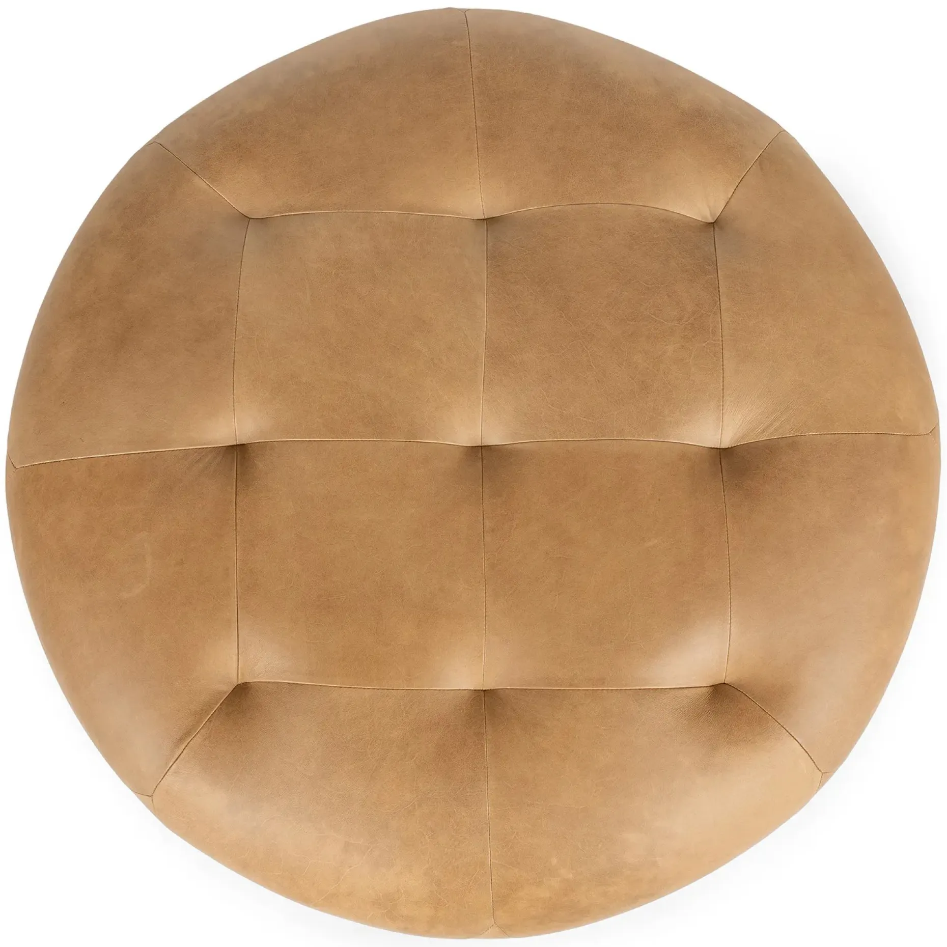 Timpani 41" Leather Ottoman - Charme Tan