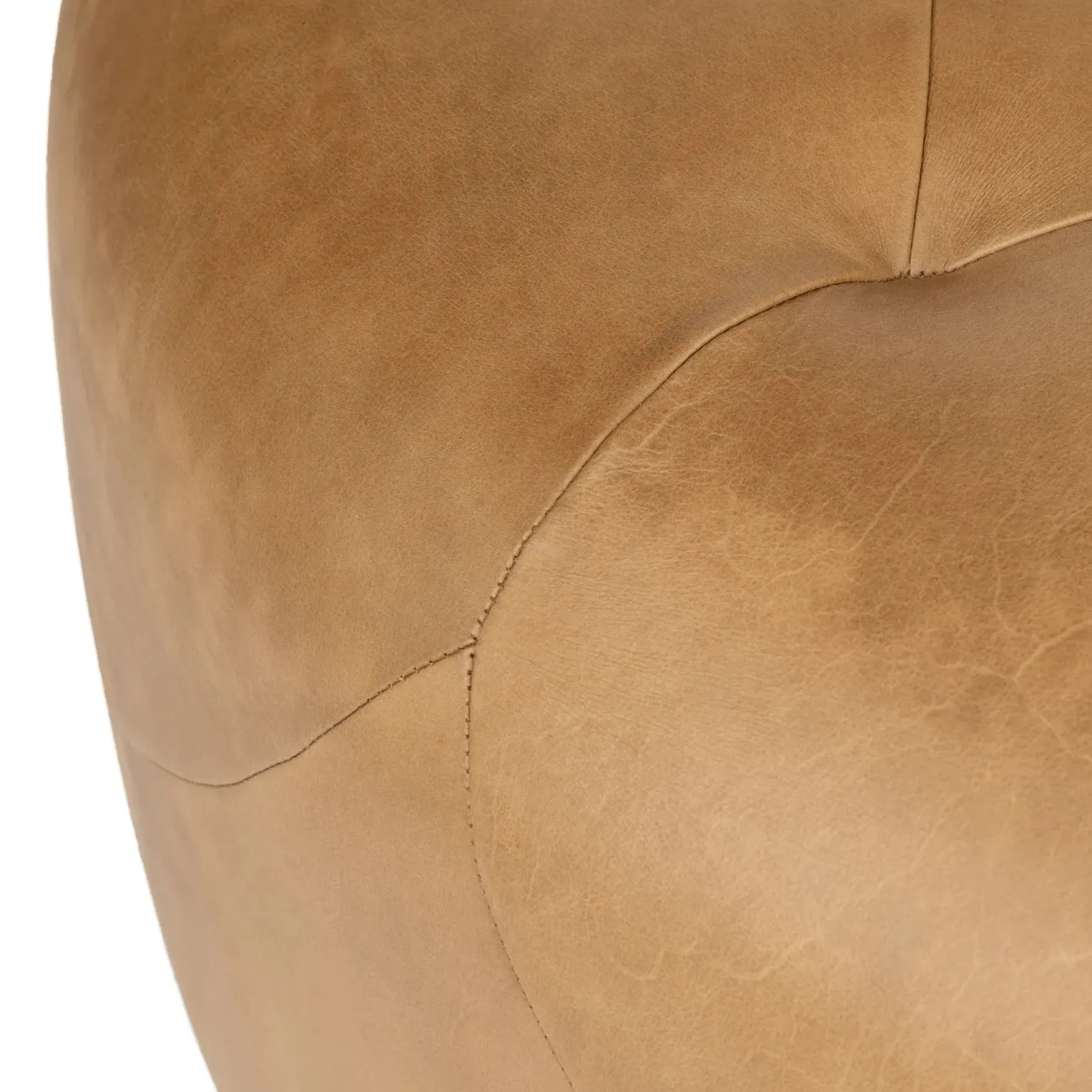 Timpani 41" Leather Ottoman - Charme Tan