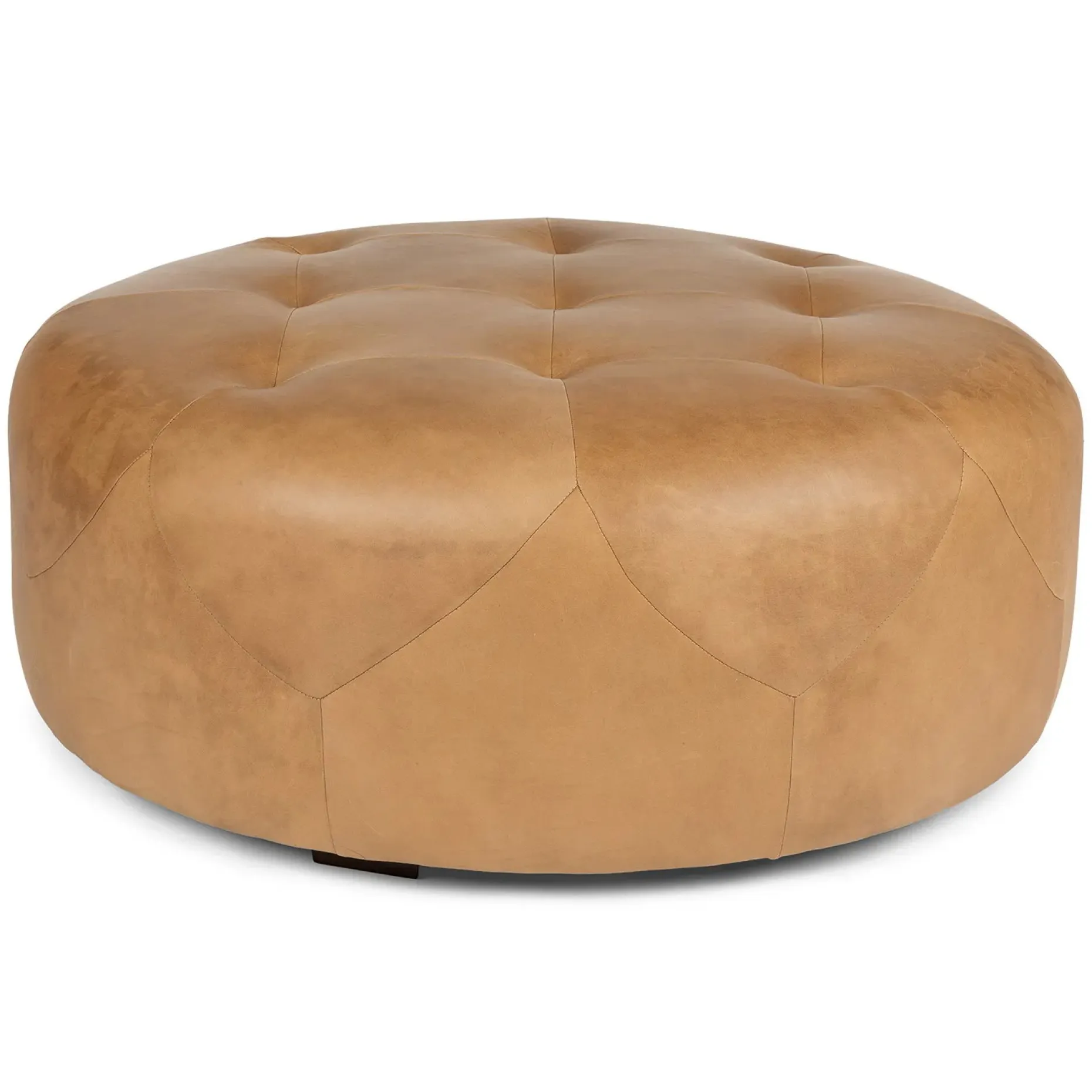 Timpani 41" Leather Ottoman - Charme Tan