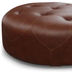 Timpani 41" Leather Ottoman - Indiana Brown