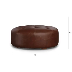 Timpani 41" Leather Ottoman - Indiana Brown