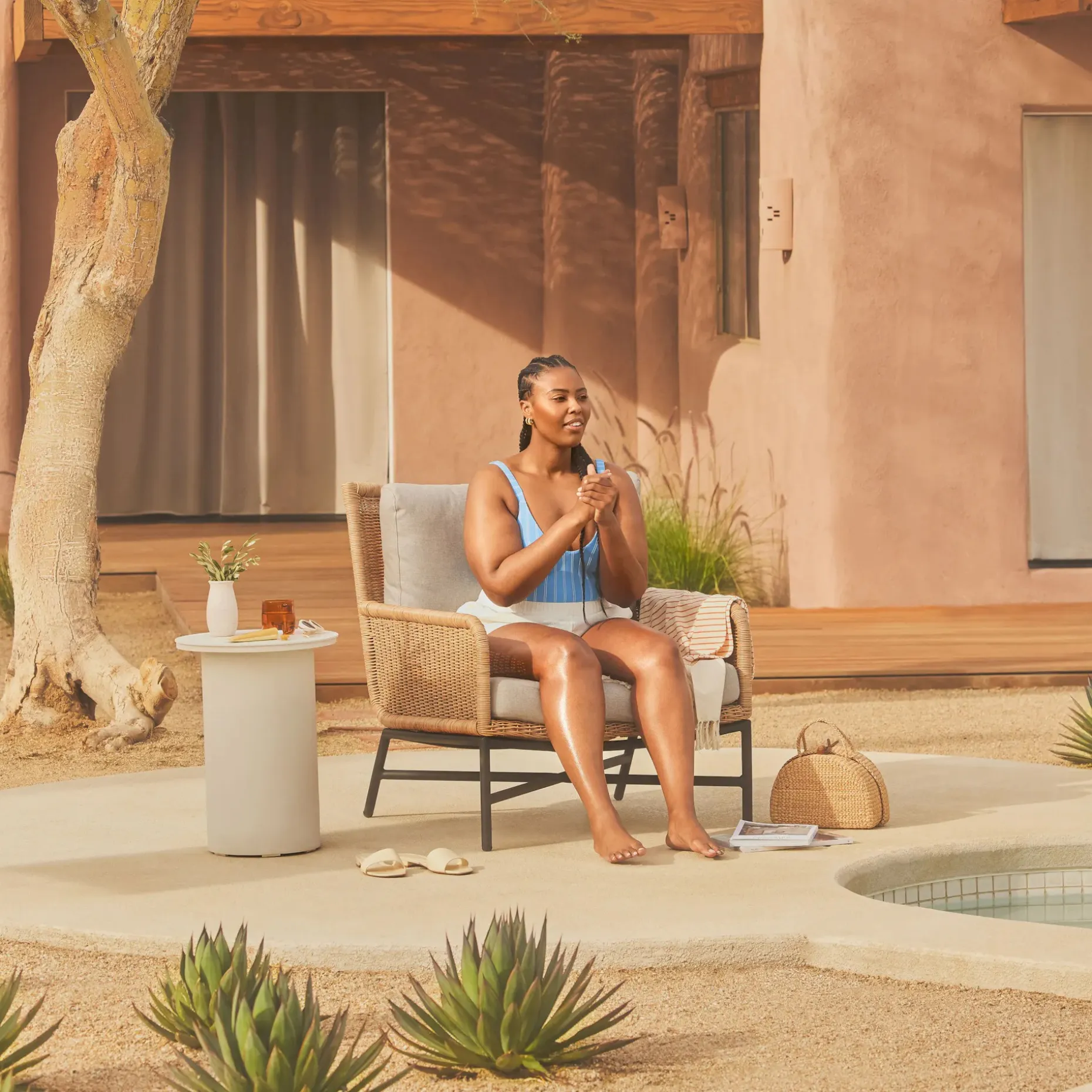 Tody 30.5" Outdoor Lounge Chair - Beach Sand