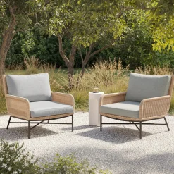 Tody 30.5" Outdoor Lounge Chair Set - Beach Sand