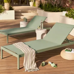 Tola 78" Outdoor Chaise Lounge - Khaki Green