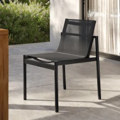 Tola Outdoor Stackable Textilene Dining Chair - Black