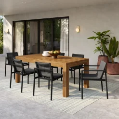 Tola Outdoor Stackable Textilene Dining Chair - Black