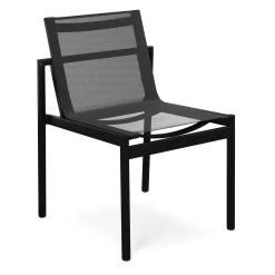 Tola Outdoor Stackable Textilene Dining Chair - Black