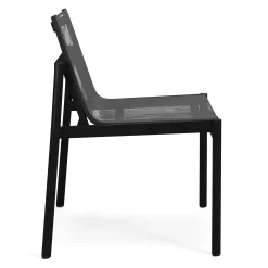 Tola Outdoor Stackable Textilene Dining Chair - Black