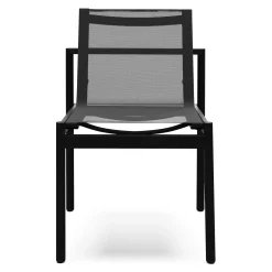 Tola Outdoor Stackable Textilene Dining Chair - Black