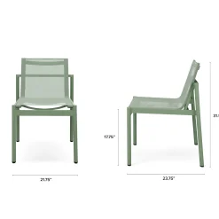 Tola Outdoor Stackable Textilene Dining Chair - Khaki Green