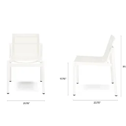 Tola Outdoor Stackable Textilene Dining Chair - White