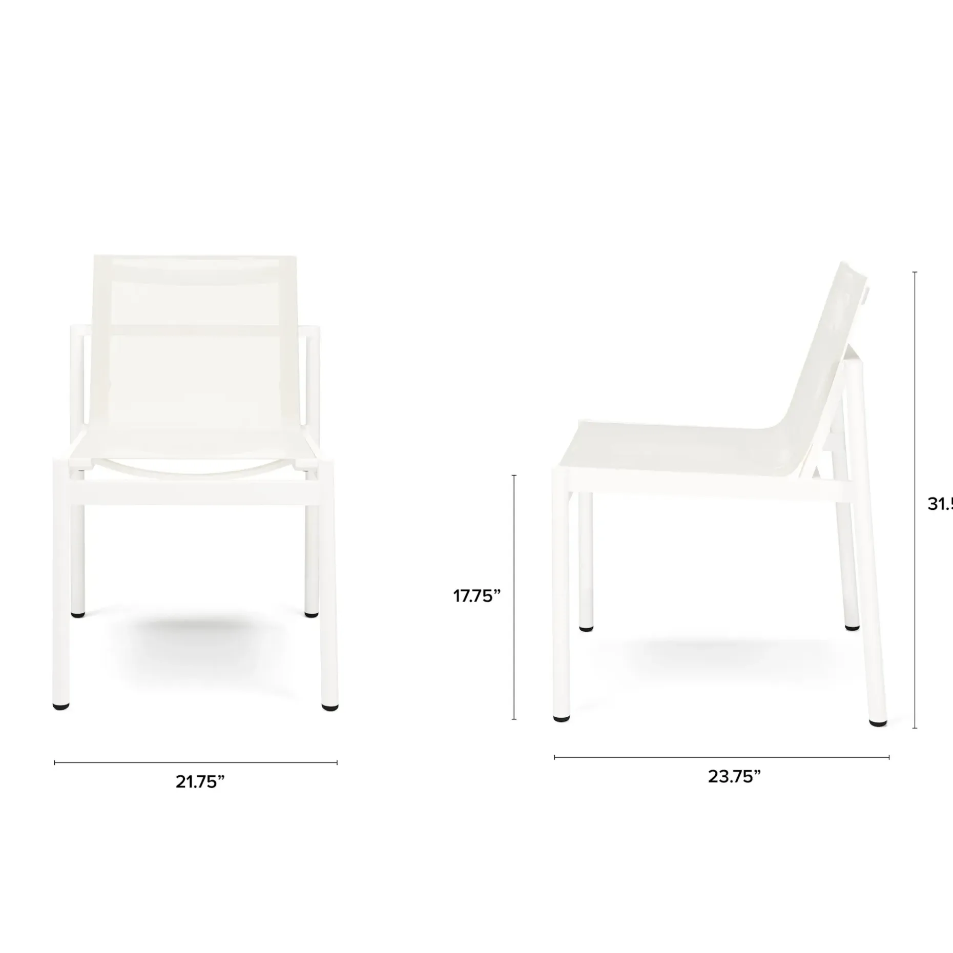 Tola Outdoor Stackable Textilene Dining Chair - White