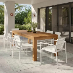 Tola Outdoor Stackable Textilene Dining Chair - White