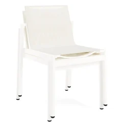 Tola Outdoor Stackable Textilene Dining Chair - White