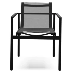 Tola Outdoor Stackable Textilene Dining Armchair - Black
