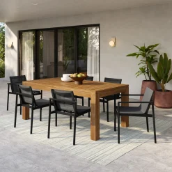 Tola Outdoor Stackable Textilene Dining Armchair - Black