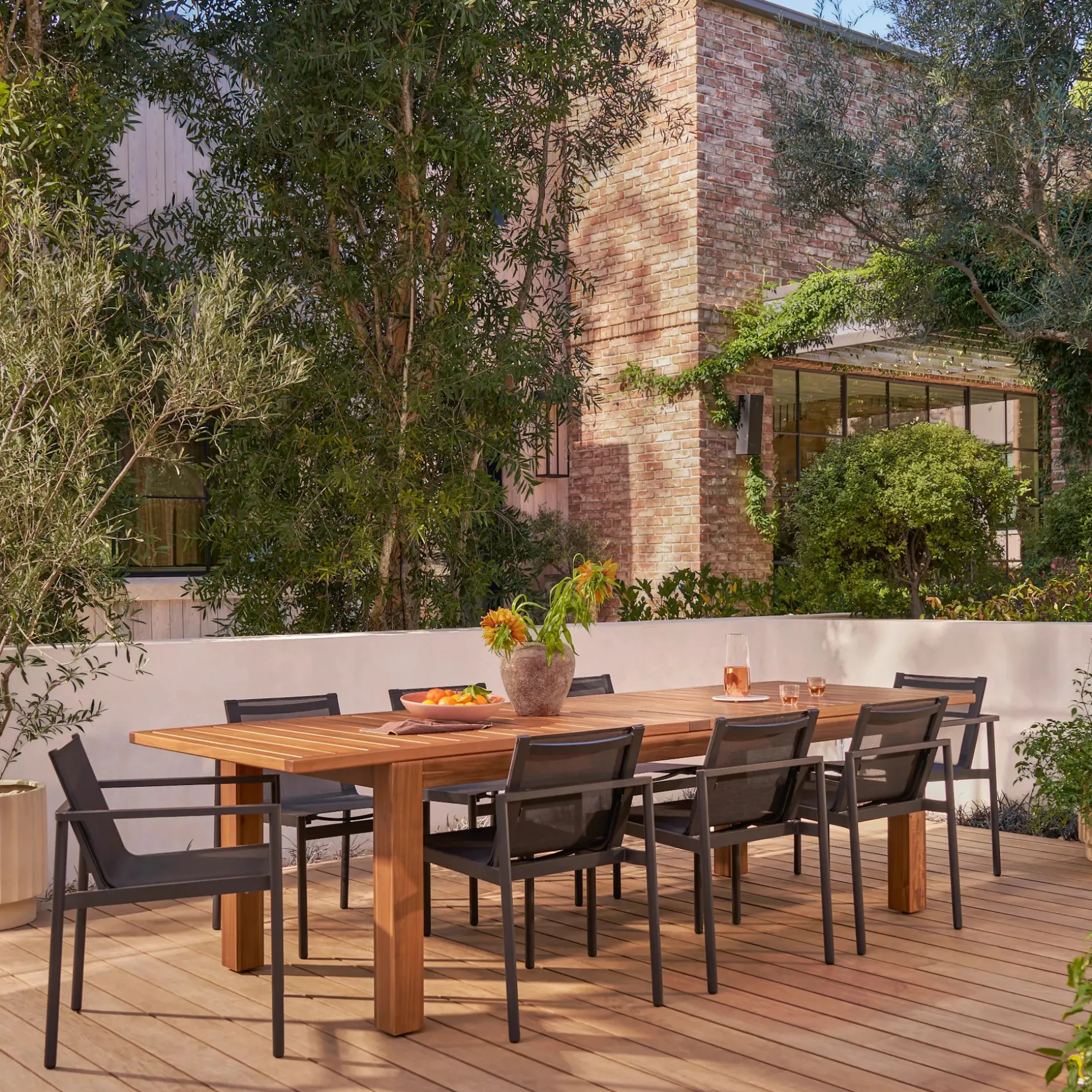 Tola Outdoor Stackable Textilene Dining Armchair - Black
