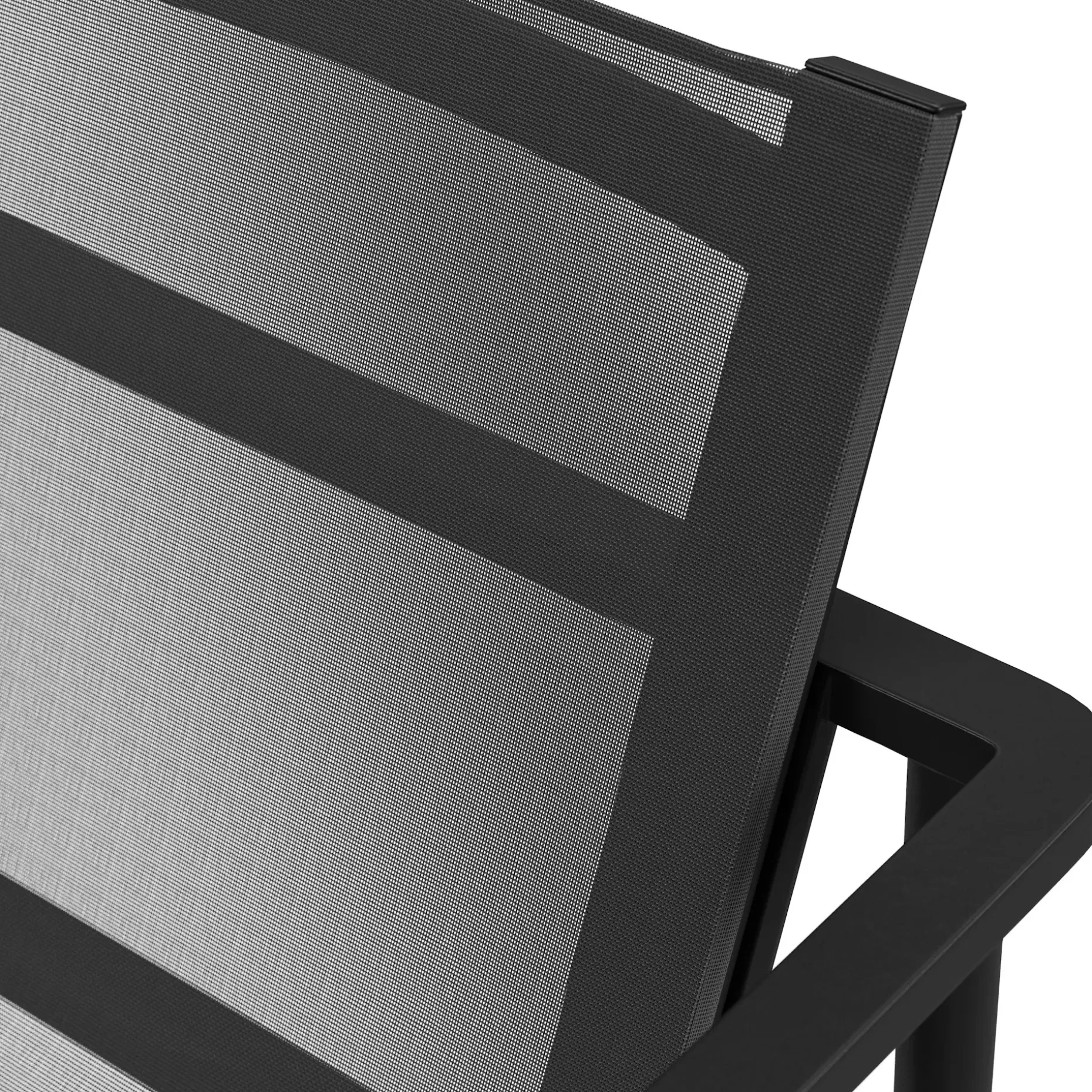 Tola Outdoor Stackable Textilene Dining Armchair - Black